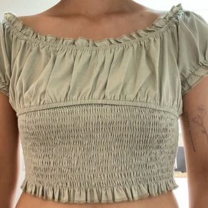 Green crop top
